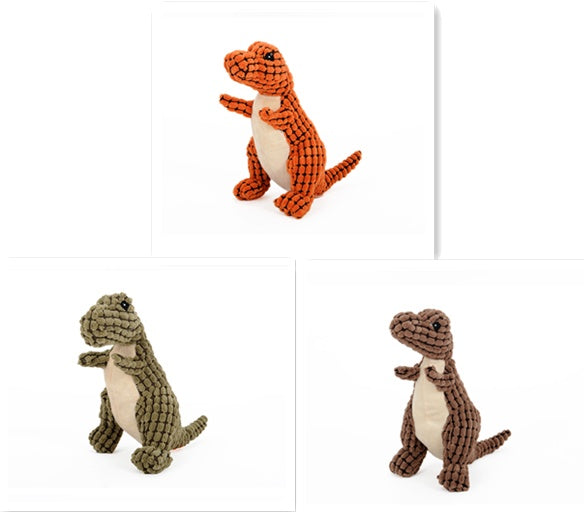 Dinosaur Plush Dog Toy – Interactive Chew Toy with Squeaker for Large & Small Dogs – Fun & Durable for Playful Pets