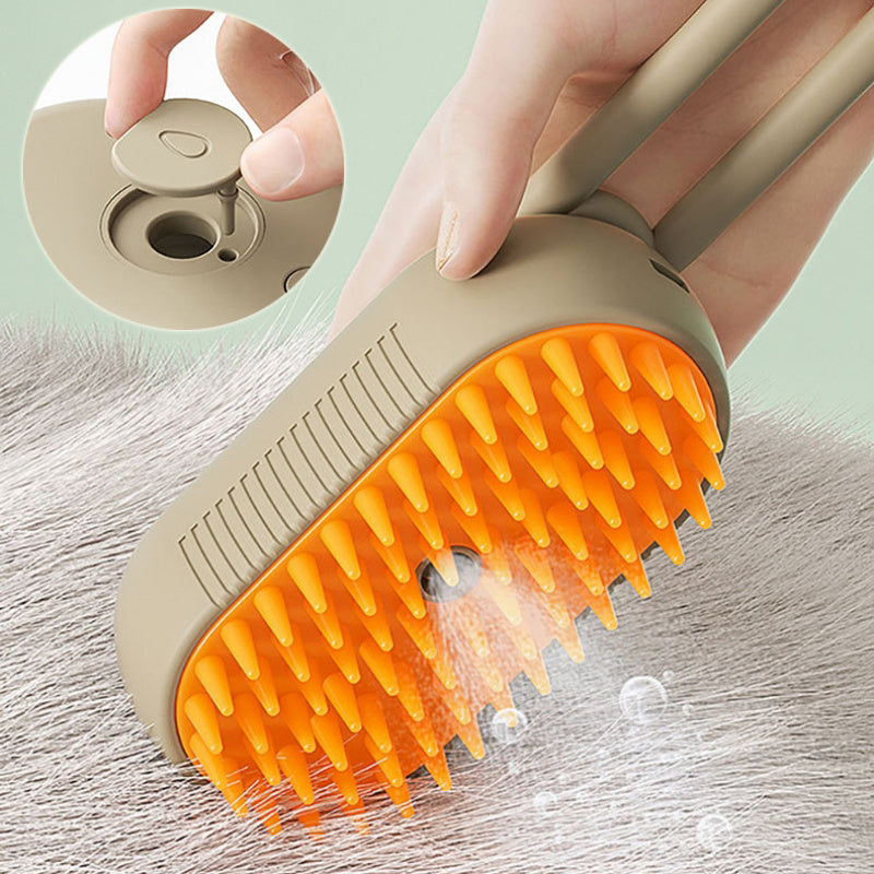 3-in-1 Electric Pet Grooming Brush – Steam Spray Comb for Cats & Dogs, Massage & Hair Removal Tool