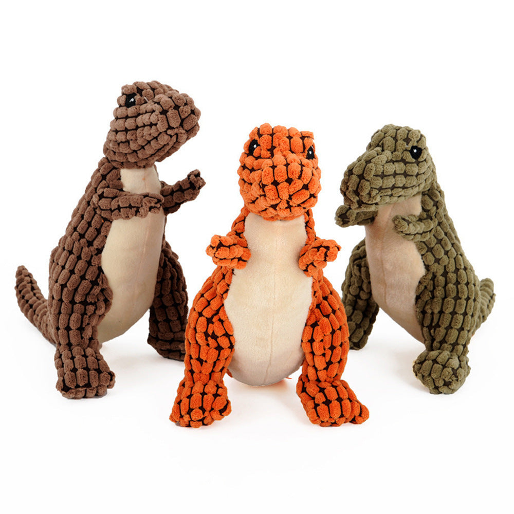 Dinosaur Plush Dog Toy – Interactive Chew Toy with Squeaker for Large & Small Dogs – Fun & Durable for Playful Pets