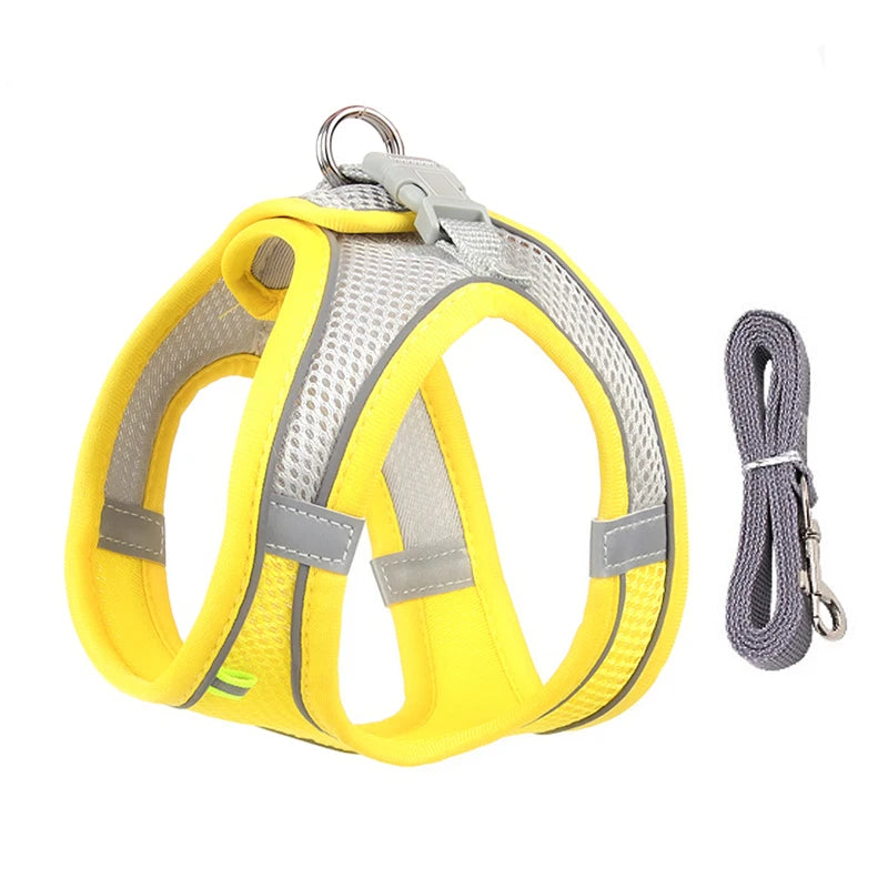 Adjustable Dog Harness & Leash Set – Comfortable Vest for Small Dogs & Cats – Ideal for Chihuahuas, Pugs, French Bulldogs & More