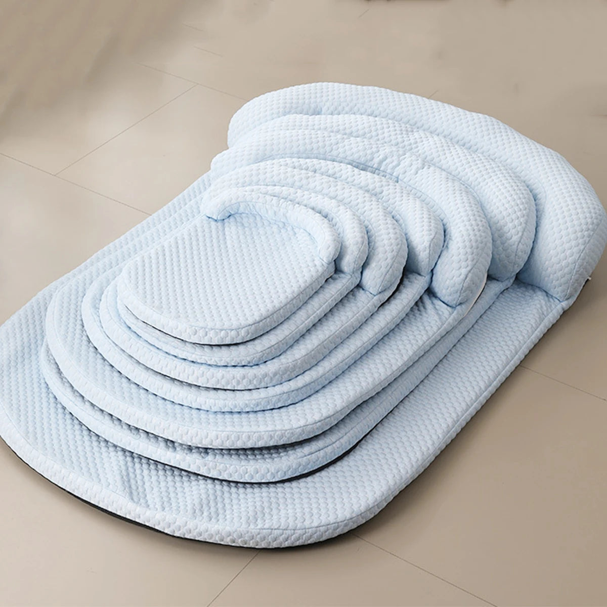Cooling Pet Bed with Pillow – Breathable Ice Silk Fabric, Anti-Slip Base – Perfect for Small Dogs & Cats (Spring & Summer Comfort)