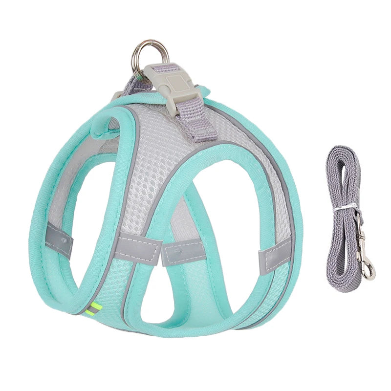 Adjustable Dog Harness & Leash Set – Comfortable Vest for Small Dogs & Cats – Ideal for Chihuahuas, Pugs, French Bulldogs & More