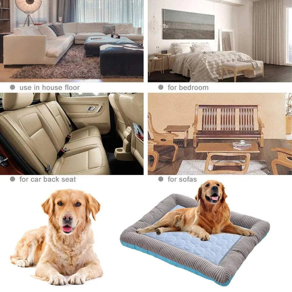 Cooling Dog Bed – Soft Ice Silk Summer Mat for Dogs & Cats | Comfortable Pet Beach Bed for Hot Weather