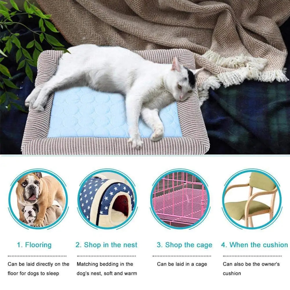 Cooling Dog Bed – Soft Ice Silk Summer Mat for Dogs & Cats | Comfortable Pet Beach Bed for Hot Weather