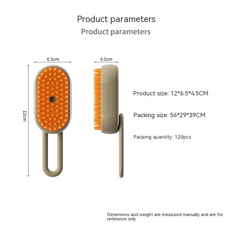 3-in-1 Electric Pet Grooming Brush – Steam Spray Comb for Cats & Dogs, Massage & Hair Removal Tool