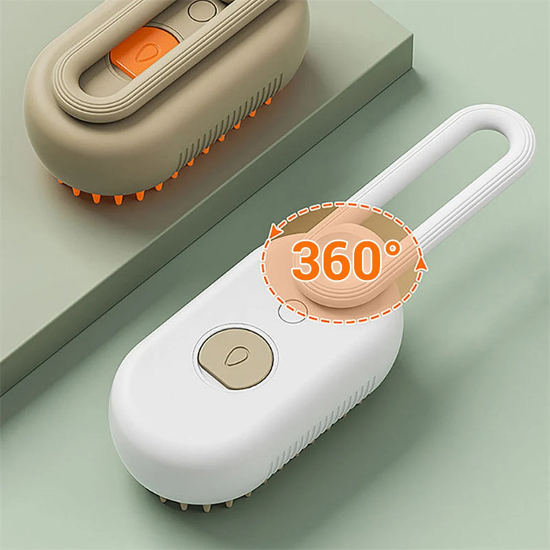 3-in-1 Electric Pet Grooming Brush – Steam Spray Comb for Cats & Dogs, Massage & Hair Removal Tool